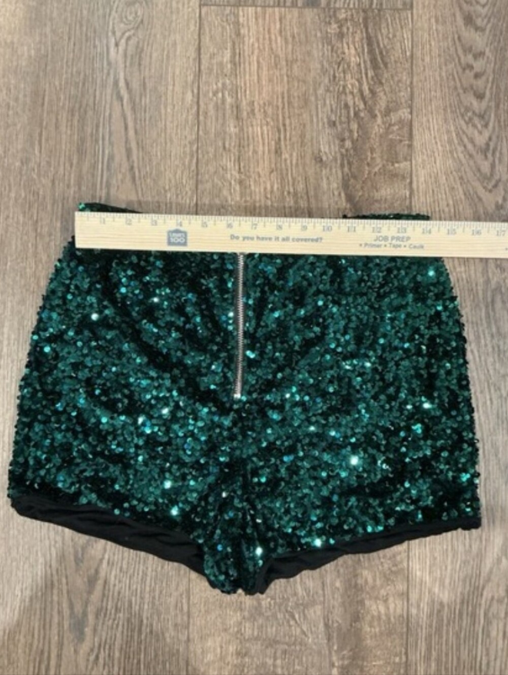 Anthropologie Maeve Green Sequin Shorts Party Holiday Size 12 Large - Picture 9 of 11